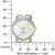 Reloj de mujer con escala, esfera de nácar y correa metálica bicolor.