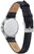 Reloj de pulsera Citizen para mujer con correa de cuero negra, caja de metal con grabado en la parte posterior