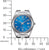 Reloj de mujer con esfera azul, caja plateada y brazalete de metal