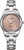 "Reloj Citizen para mujer con correa de acero inoxidable plateada y esfera redonda, con estampado marrón"