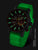 Reloj de pulsera para hombre: esfera negra, correa de silicona verde, caja de acero inoxidable