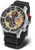 Reloj de pulsera para hombre Vostok Europe con esfera negra, detalles dorados y correa de silicona