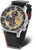 Reloj cronógrafo Vostok Europe para hombre con esfera negra, detalles dorados y correa de nailon