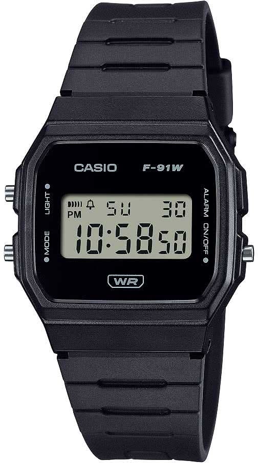 Reloj digital de pulsera con correa de plástico negra y pantalla LCD, WR
