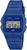 Reloj digital para mujer con correa de plástico azul y pantalla LCD rectangular