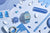 Casio Vintage reloj con correa azul y pantalla digital, frontal
