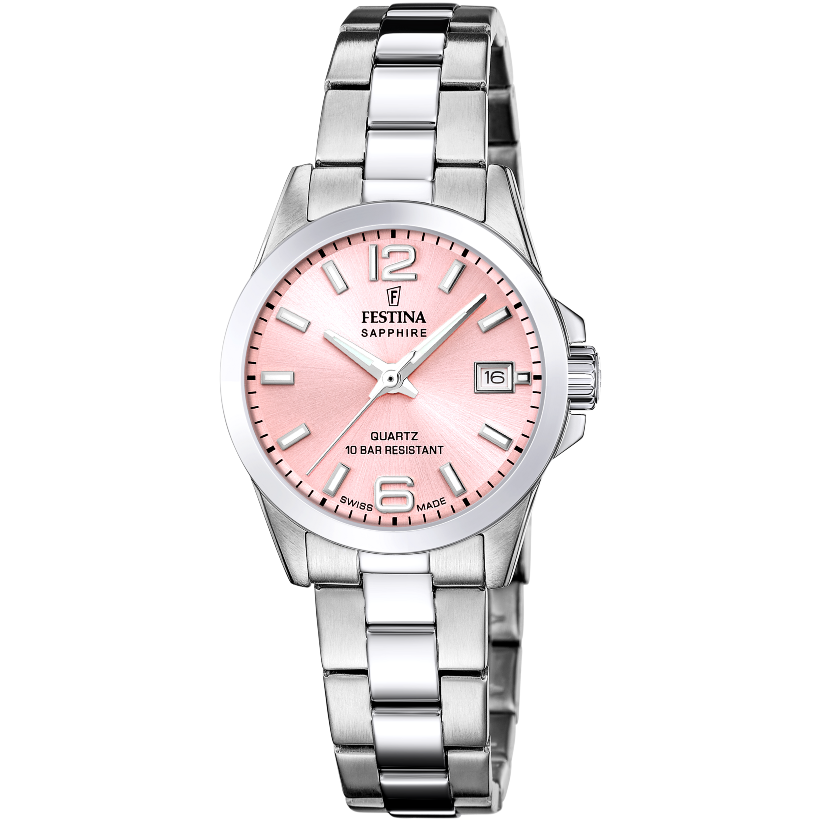 Festina Swiss Made Lady F20049/3 Damenuhr Rosa • Saphirglas • Schweizer Quarzwerk