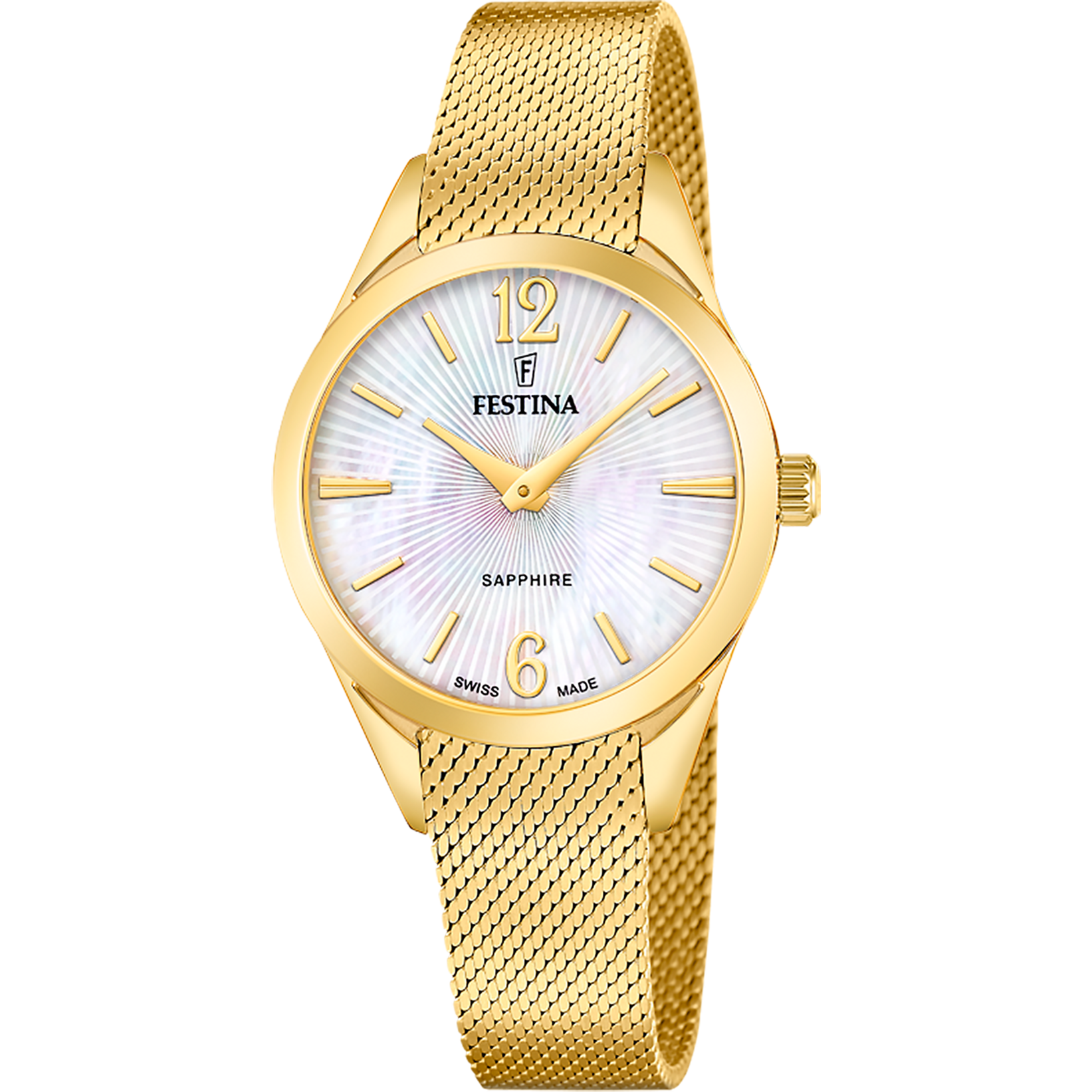 Festina Grace F20077/1 Damenuhr Perlmutt • Saphirglas • Schweizer Quarzwerk