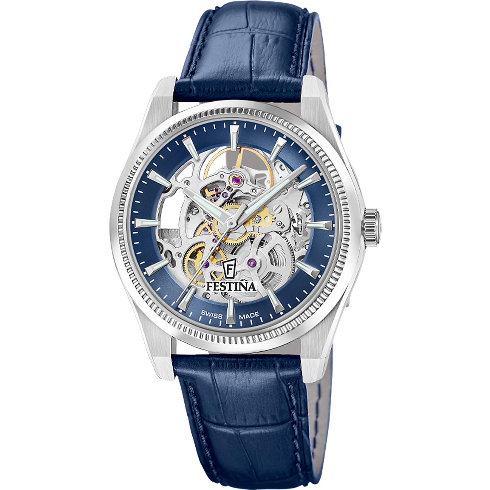 Festina Swiss Made F20095/2 Herrenuhr • Soprod P024 Automatikwerk • Saphirglas Skelett