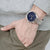 Pulsera de hombre en la muñeca con esfera azul, brazalete de eslabones de acero inoxidable