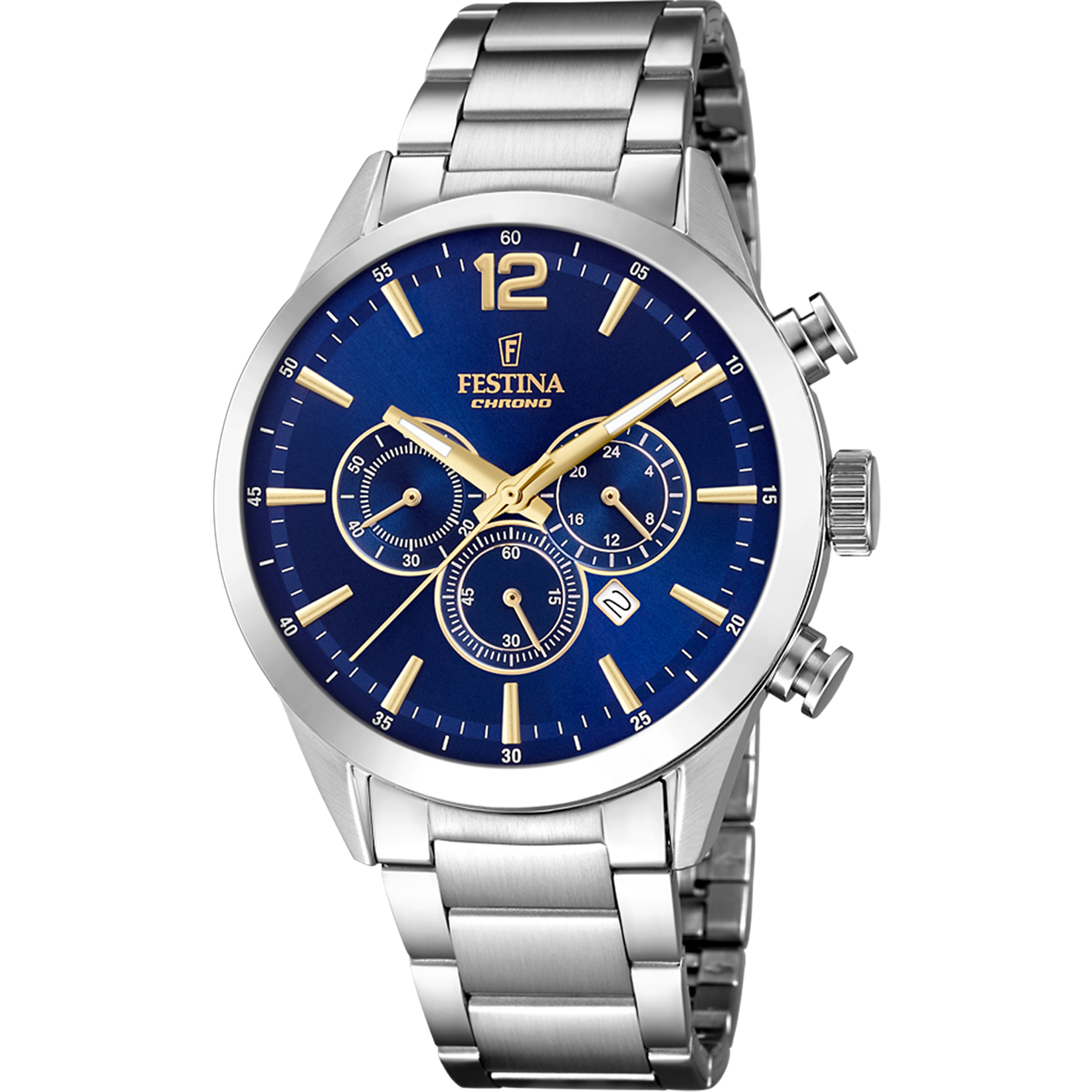 Festina Timeless Chronograph F20343/2 Herren • Quarz-Chronograph • Blaues Zifferblatt
