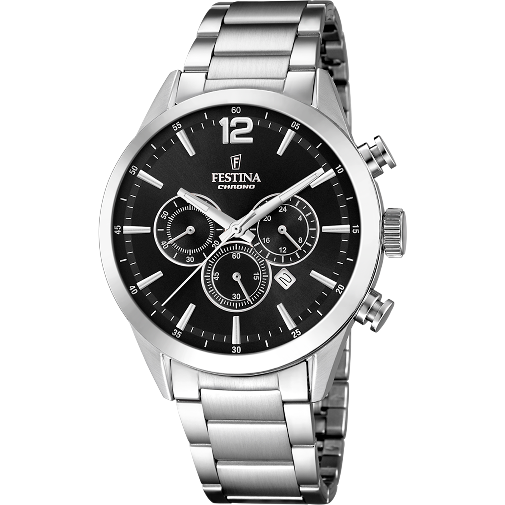 Festina Timeless Chronograph F20343/8 Herrenuhr Schwarz • Chronograph • Mineralglas