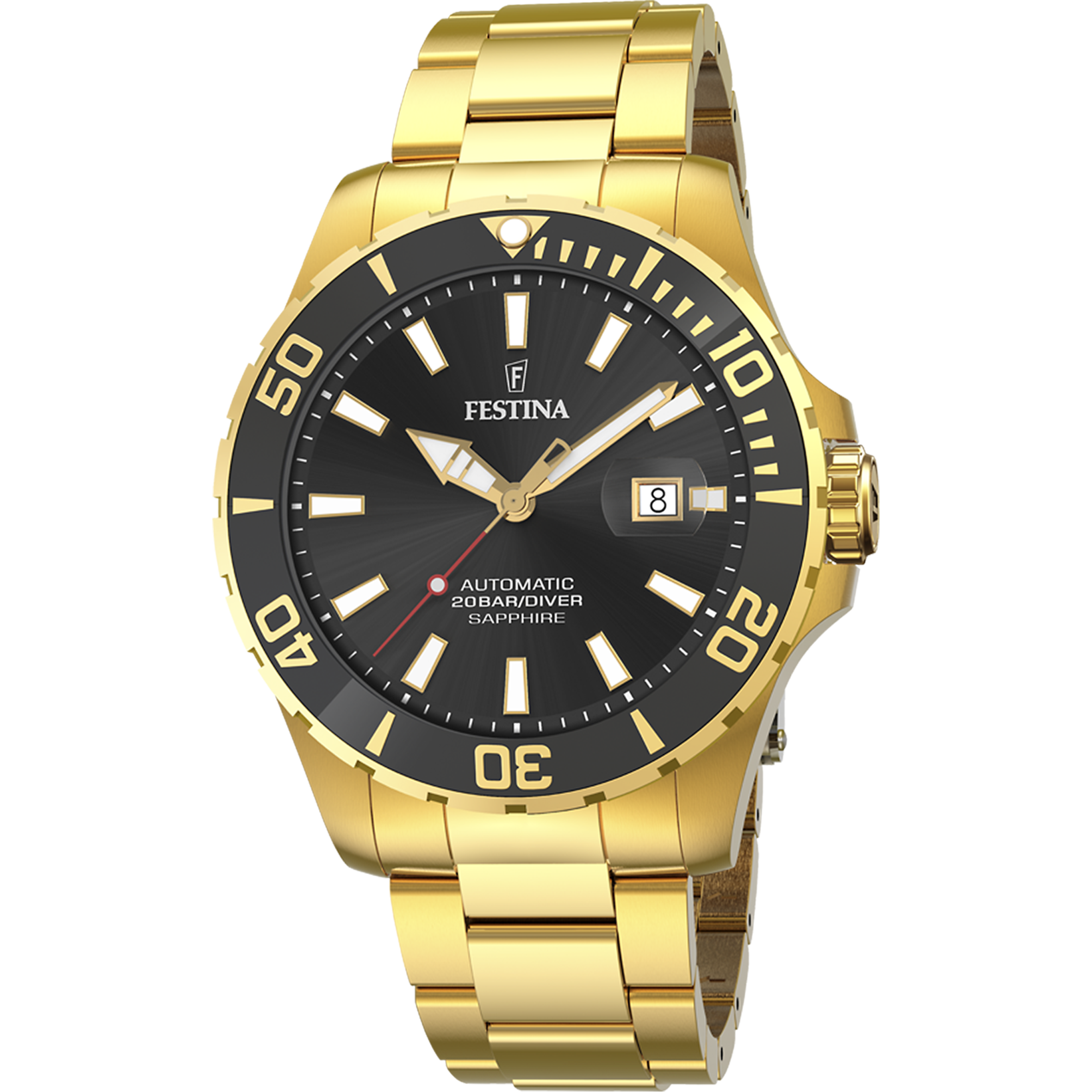 Festina Diver F20533/2 Herrenuhr Schwarz • Automatikwerk • 20 ATM Wasserdicht