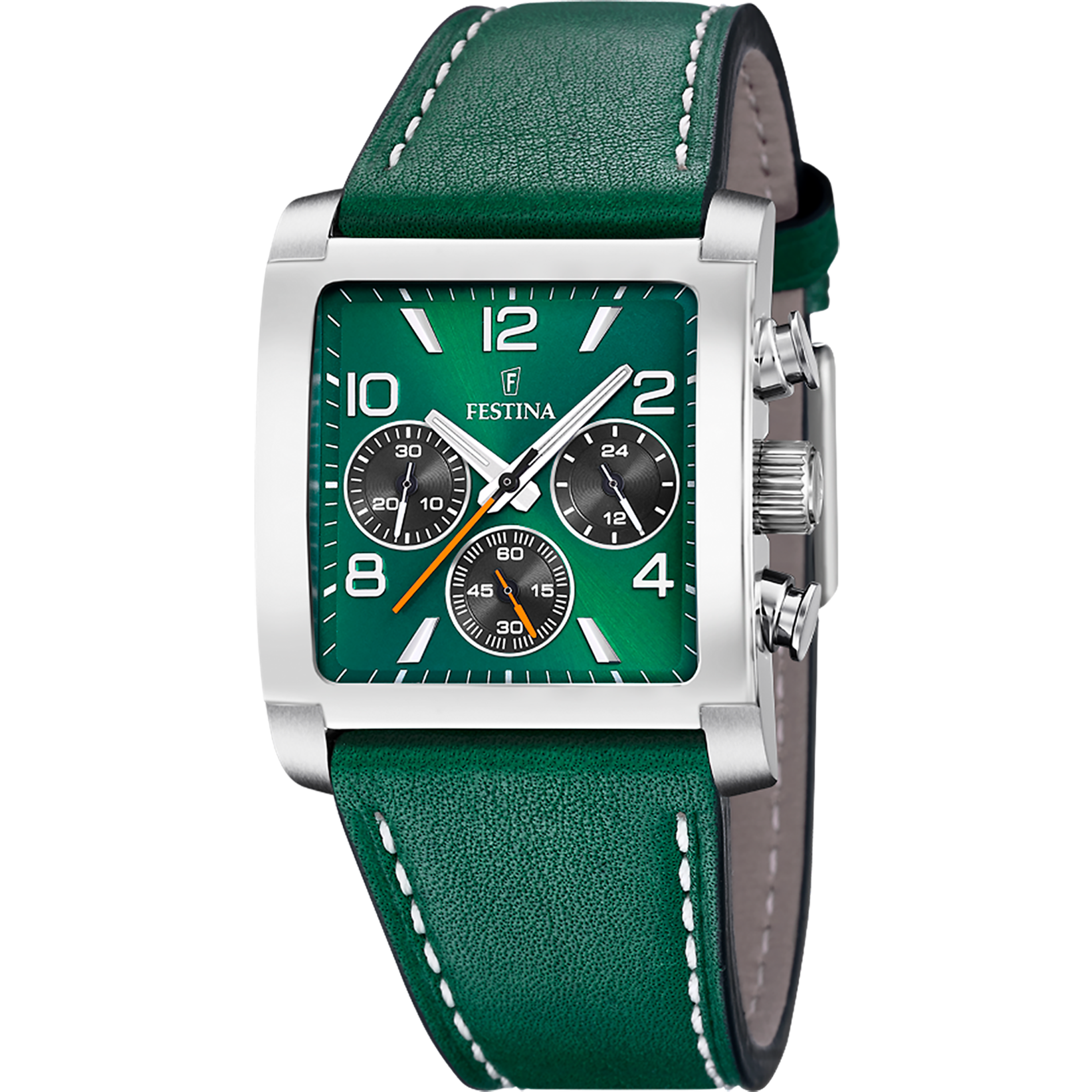 Festina Timeless F20653/2 Herrenuhr Grün • Chronograph • Mineralglas