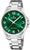 Reloj Festina para hombre con energía solar, esfera verde y correa de metal, 3 agujas