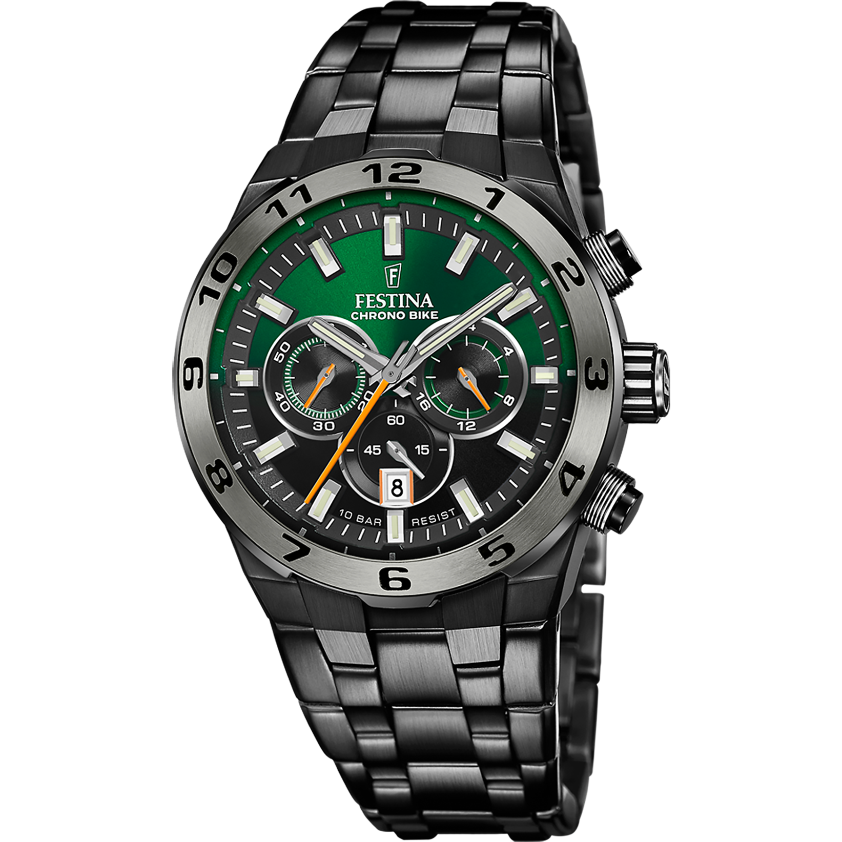 Festina Chrono Bike Special Edition F20673/2 Herrenuhr Schwarz-Grün • Chronograph • 10 BAR