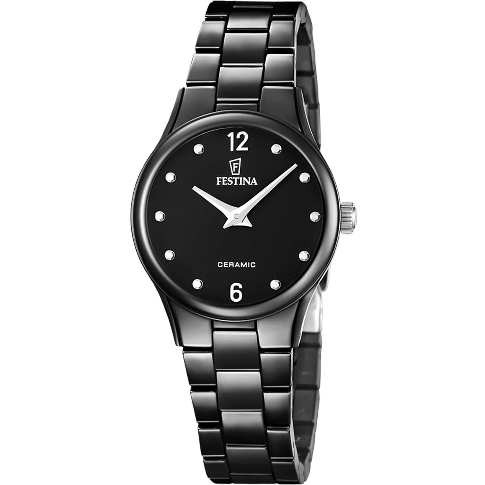 Festina F20751/7 Damen Armbanduhr Schwarz • Keramikgehäuse & Keramikarmband • Mineralglas