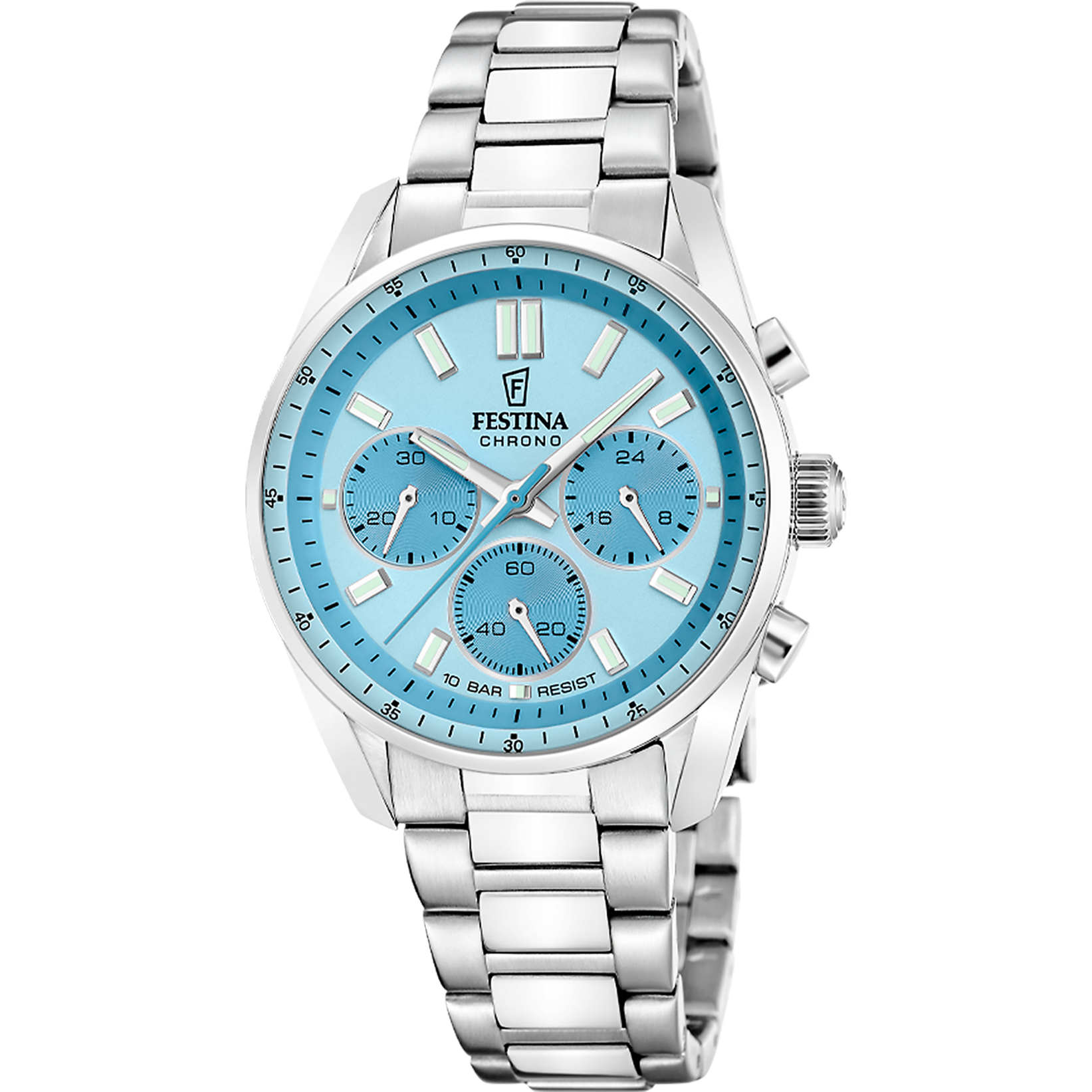 Festina Boyfriend F20753/2 Unisex Armbanduhr Azurblau • Chronograph • Mineralglas