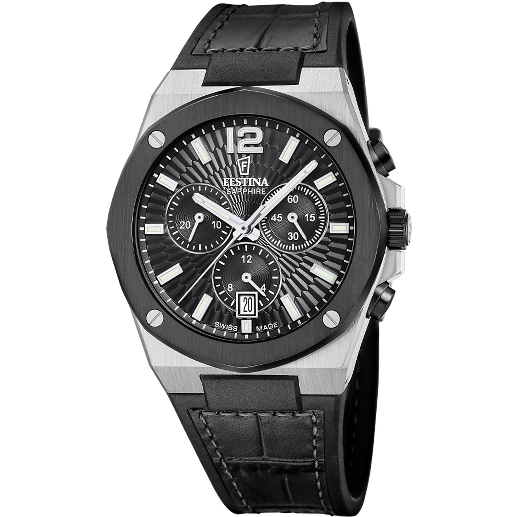 Festina Vallée F22003/4 Herren Armbanduhr Schwarz • Saphirglas • Schweizer Quarzwerk
