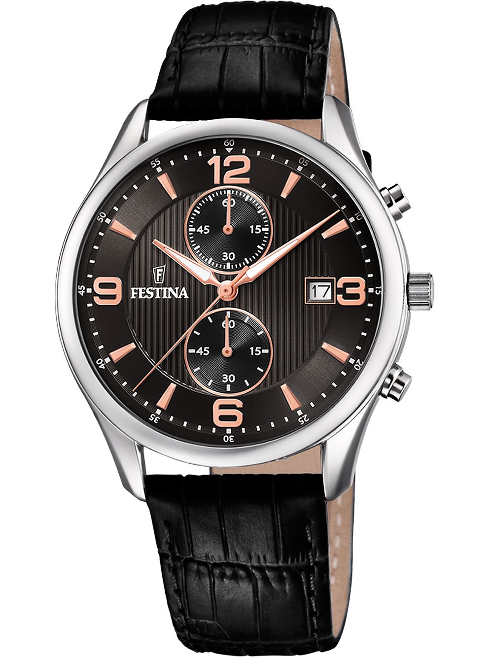 Festina Timeless Chronograph F6855/7 Herrenuhr Schwarz • Chronographenfunktion • Mineralglas