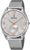 Reloj de hombre Festina con correa de malla plateada y manecillas naranjas