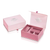 Caja de reloj con inserto para reloj de mujer, tapa rosa y acolchado interior rosa claro