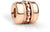 Charm de acero inoxidable en tono oro rosa con patrón de corazón en un anillo cilíndrico