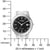 Reloj de mujer: caja y brazalete de acero inoxidable, esfera negra con Eco-Drive y fecha a las 7