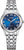 Reloj de mujer con esfera azul y correa de acero inoxidable, números romanos, Eco-Drive