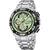 Reloj de acero inoxidable para hombre con esfera verde de cronógrafo y bisel negro
