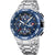 Reloj cronógrafo Festina Bike para hombre con esfera azul y correa de metal plateada