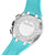 Vista trasera de reloj para hombre: pulsera de silicona turquesa, tapa de acero inoxidable con inscripción Festina