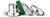 Charm de acero inoxidable con trenzado verde, banda de piedras decorativas y apertura lateral