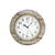 AMS Funk-Wanduhr mit weißem Ziffernblatt, schwarzen Ziffern und goldener Umrandung