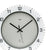 AMS Funk-Wanduhr mit hellgrauem Zifferblatt, weißem Rand und schwarzen Zeigern