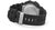 Pulsera para hombre con tapa trasera de metal y correa negra, hebilla lateral