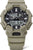 Casio G-Shock para hombre en tono beige, vista frontal con pantalla digital y pulsadores en la caja