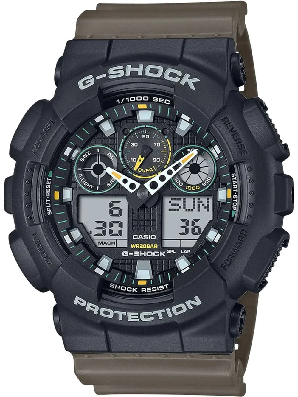 Reloj Casio G-Shock para hombre con esfera oscura y correa de plástico gris