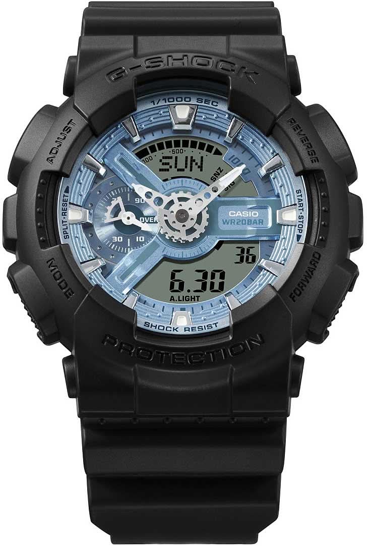 Reloj Casio G-Shock para hombre con caja negra y esfera azul, subesferas