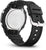 Fondo de reloj para hombre con tapa plateada y correa de caucho negra, cierre visible