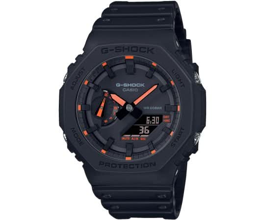 Reloj Casio G-Shock para hombre con caja negra octogonal y pantalla digital, correa de caucho