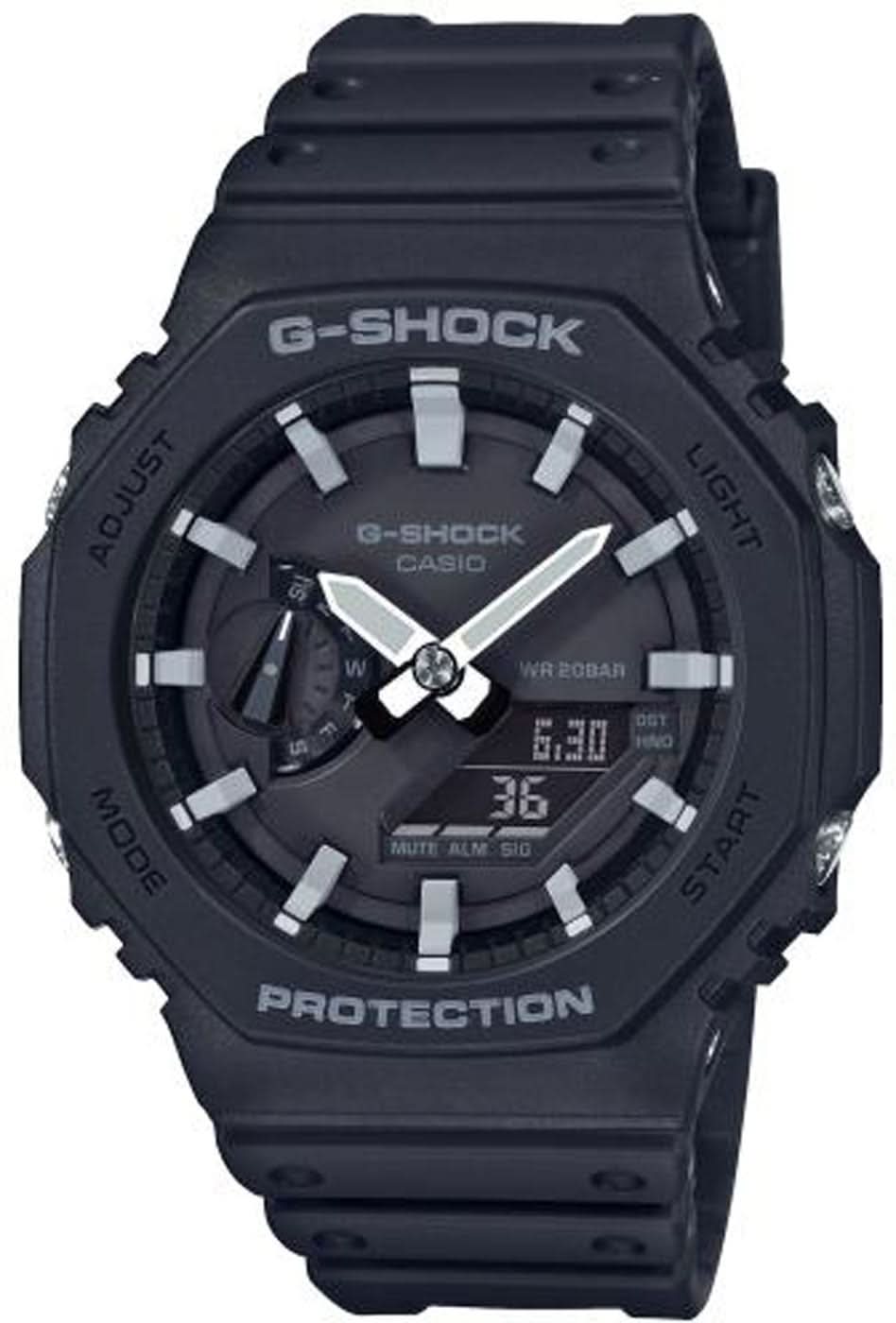 Reloj Casio G-Shock para hombre: esfera negra con índices, caja resistente