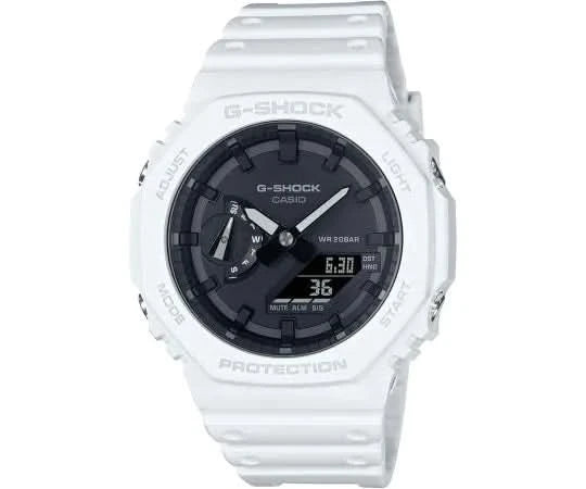 Reloj Casio G-Shock para hombre con esfera negra y correa blanca