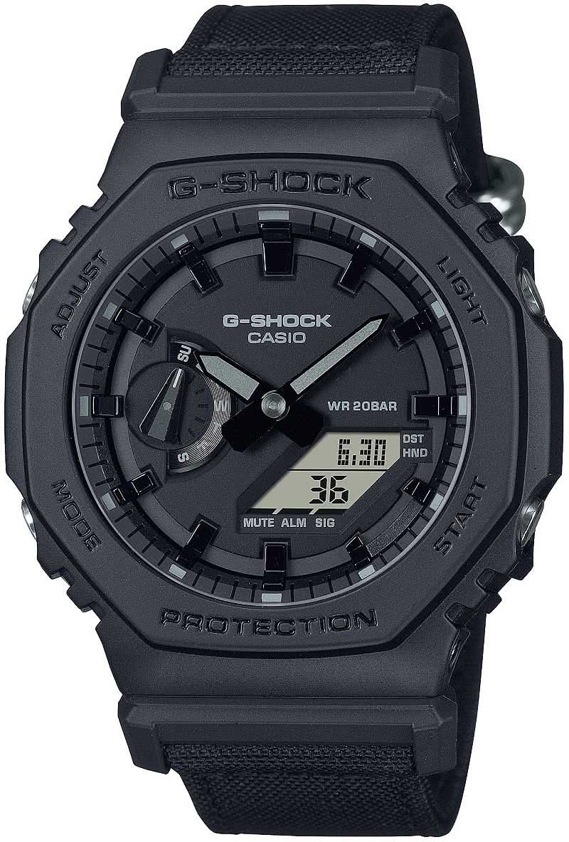 Pulsera de hombre con esfera negra y correa negra