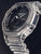 Pulsera transparente para hombre con esfera negra y marco protector