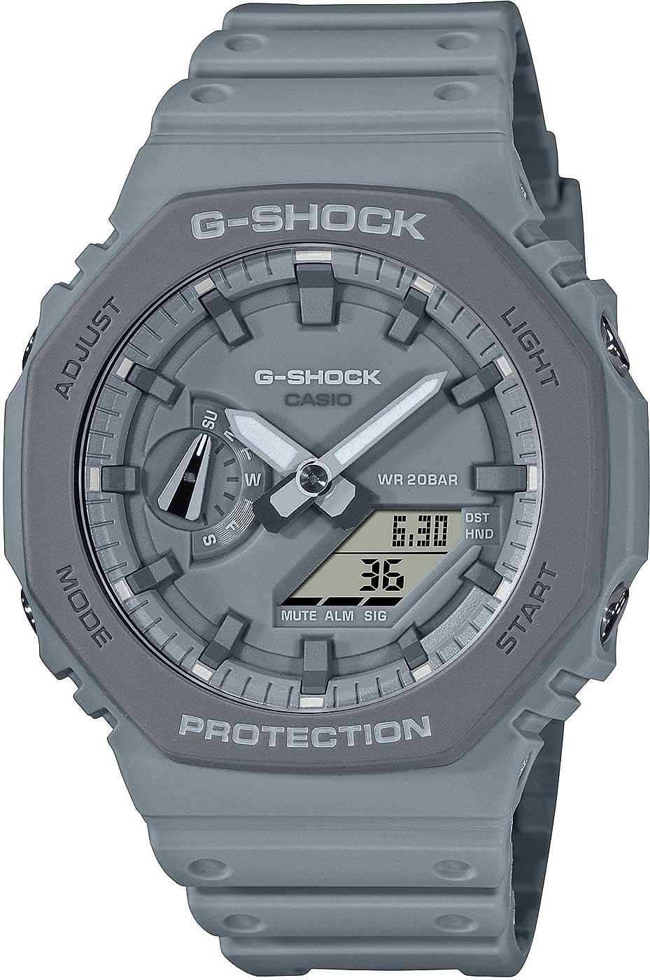 Reloj Casio G-Shock para hombre con correa de plástico gris, pantalla analógica y digital