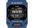 G-Shock Reloj digital con caja azul y pantalla negra con hora