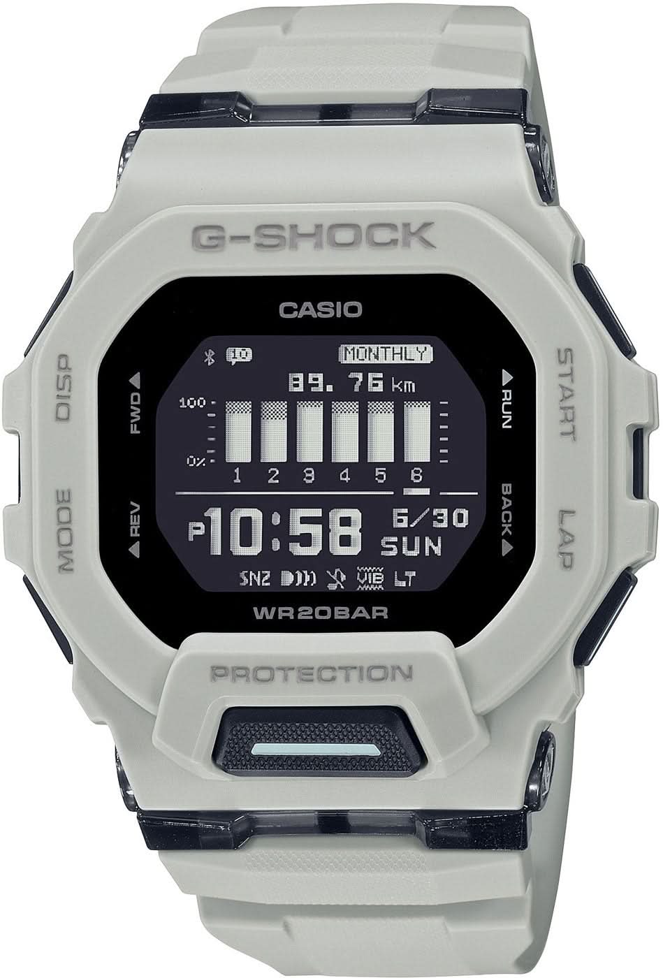 G-SHOCK Reloj para hombre con pantalla digital, correa y caja blancas