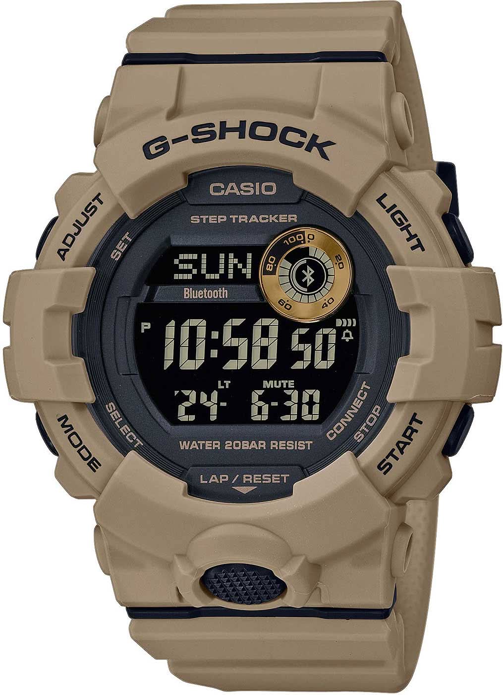 Reloj Casio G-Shock para hombre con caja beige y pantalla digital, esfera negra