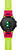Casio G-Shock para hombre: Vista cercana de la parte posterior con LEDs verdes, correa verde y rosa